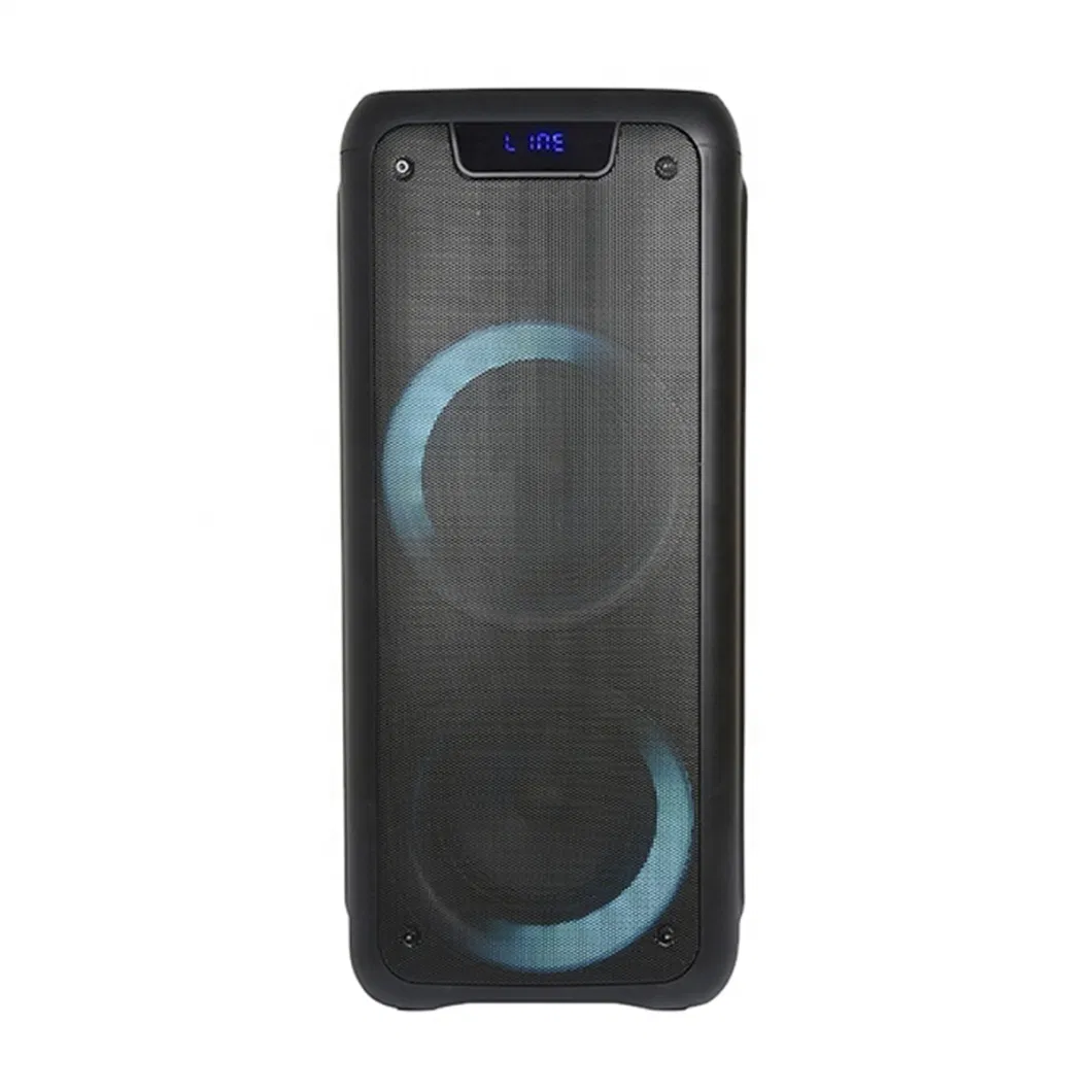 2021 Hot Sell Double 6.5 Inch Portable Speaker Support Bluetooth/FM Radio/USB/TF Card with Fire Light Effect