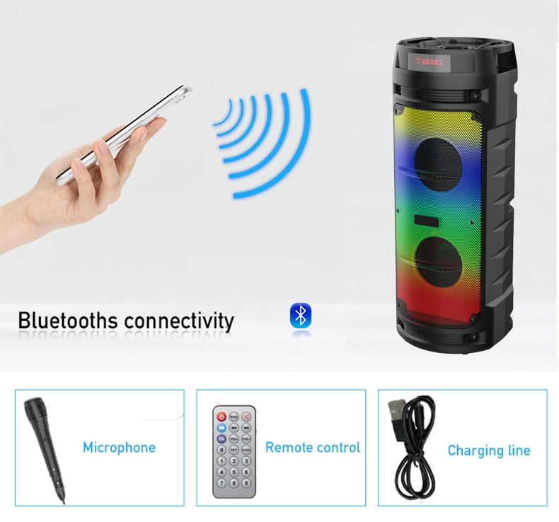 High Power LED RGB Light Wireless Stage Party Karaoke Outdoor Bluetooth Speaker