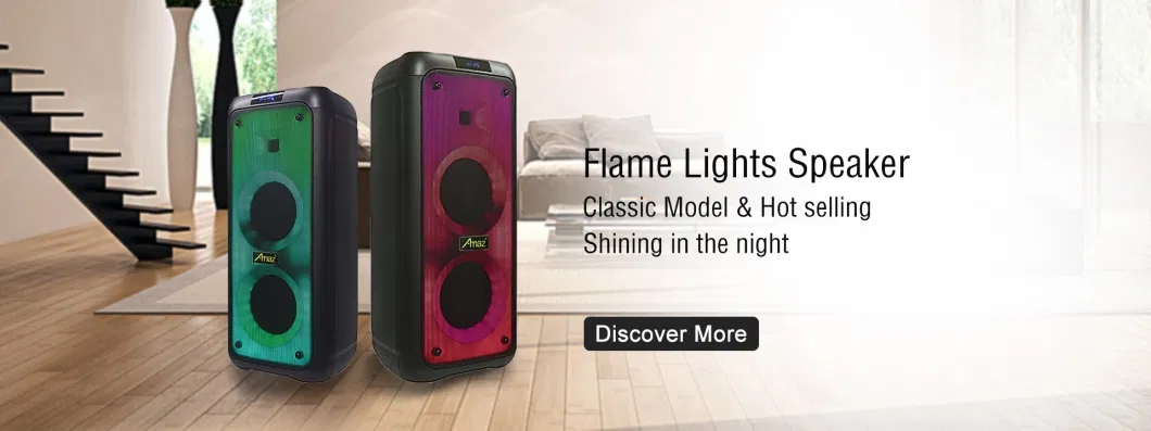 Double 10inch Al10128f Tws Bluetooth Wireless Fire Light Party Speaker