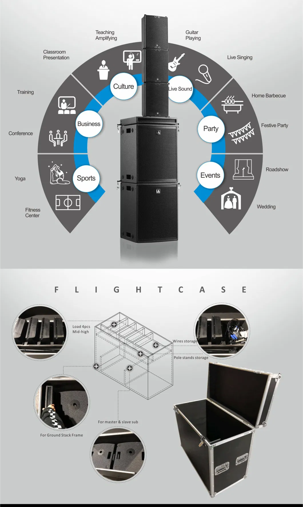 S1-Stand Big Power Speakers for Indoor &amp; Outdoor Ultra Compact Line-Array